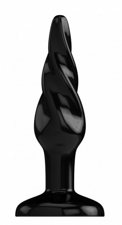 Чёрная спиралевидная пробка Bottom Line 6  Model 5 Black - 15,5 см.