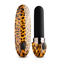 Леопардовый вибромассажер-помада Asha Lipstick Vibrator - 10 см. Леопардовый вибромассажер-помада Asha Lipstick Vibrator - 10 см.
