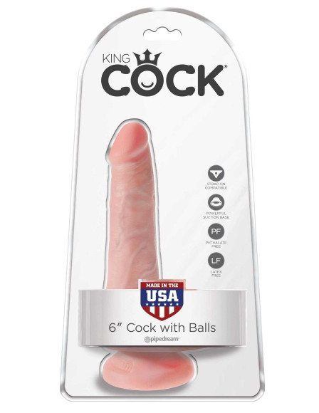 Телесный фаллоимитатор с мошонкой и присоской 6 Cock with Balls - 17,8 см. Телесный фаллоимитатор с мошонкой и присоской 6 Cock with Balls - 17,8 см.