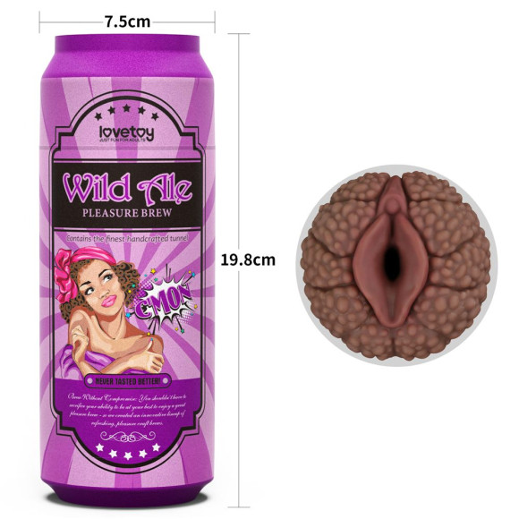 Коричневый мастурбатор-вагина Pleasure Brew Masturbator-Wild Ale в банке Коричневый мастурбатор-вагина Pleasure Brew Masturbator-Wild Ale в банке