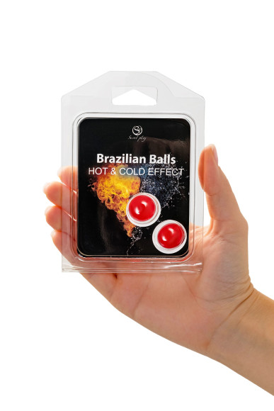 Набор из 2 шариков с массажным маслом Barazilian Balls с охлаждающим и разогревающим эффектом Набор из 2 шариков с массажным маслом Barazilian Balls с охлаждающим и разогревающим эффектом