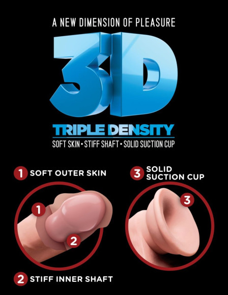 Телесный фаллоимитатор на присоске 6,5  Triple Density Cock - 20,3 см.