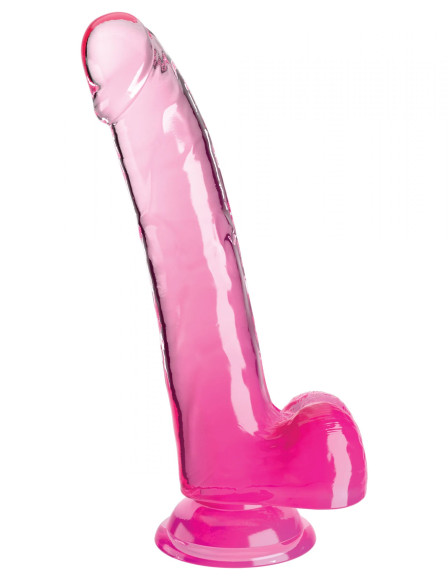Розовый фаллоимитатор с мошонкой на присоске 9’’ Cock with Balls - 24,8 см. Розовый фаллоимитатор с мошонкой на присоске 9’’ Cock with Balls - 24,8 см.