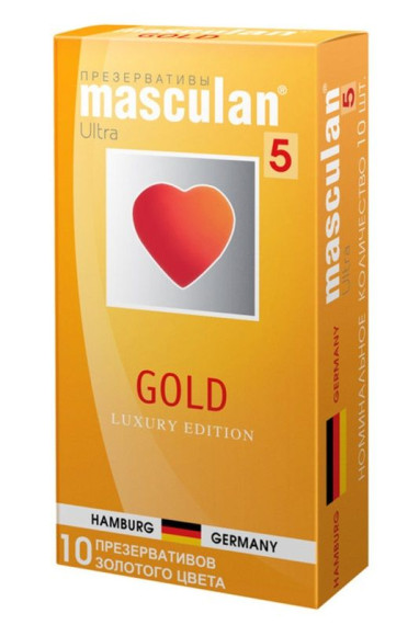 Презервативы Masculan Gold с ароматом ванили - 10 шт. Презервативы Masculan Gold с ароматом ванили - 10 шт.