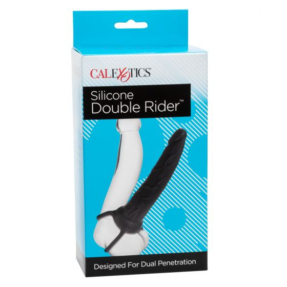 Чёрная насадка на фаллос для двойного проникновения Silicone Double Rider - 14 см. Чёрная насадка на фаллос для двойного проникновения Silicone Double Rider - 14 см.