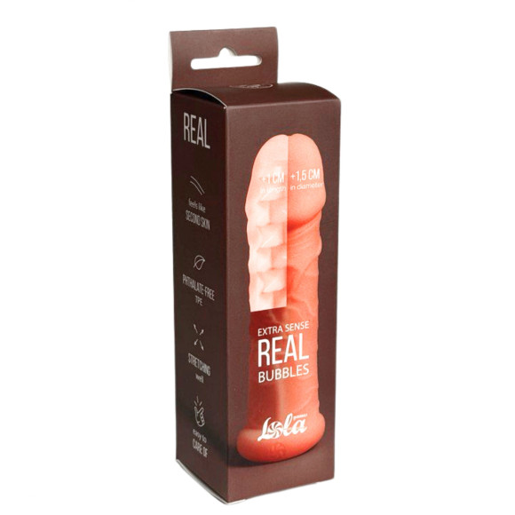 Телесный фаллоудлинитель Extra Sense Bubbles - 13,5 см. Телесный фаллоудлинитель Extra Sense Bubbles - 13,5 см.