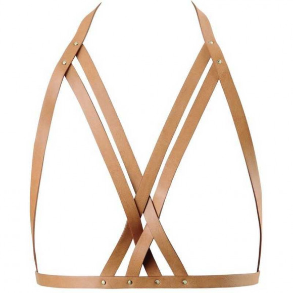 Коричневая портупея Halter Bra Harness Коричневая портупея Halter Bra Harness