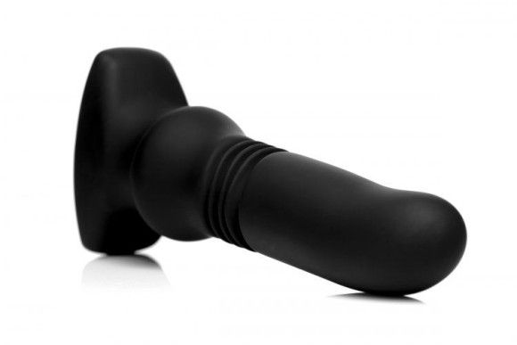 Черный фрикционный вибратор Silicone Vibrating & Thrusting Plug with Remote Control - 17,1 см. Черный фрикционный вибратор Silicone Vibrating & Thrusting Plug with Remote Control - 17,1 см.