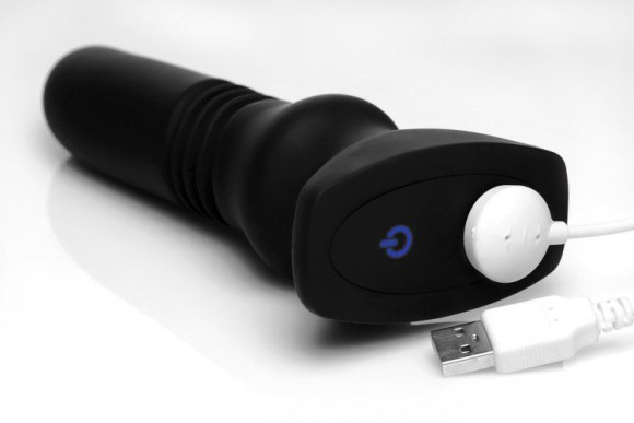 Черный фрикционный вибратор Silicone Vibrating & Thrusting Plug with Remote Control - 17,1 см. Черный фрикционный вибратор Silicone Vibrating & Thrusting Plug with Remote Control - 17,1 см.