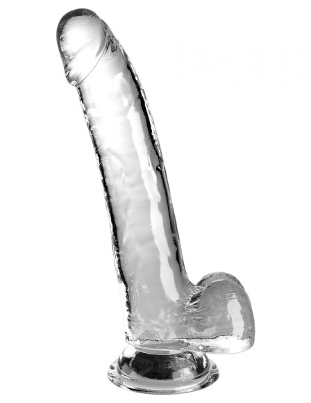 Прозрачный фаллоимитатор с мошонкой на присоске 9’’ Cock with Balls - 24,8 см. Прозрачный фаллоимитатор с мошонкой на присоске 9’’ Cock with Balls - 24,8 см.