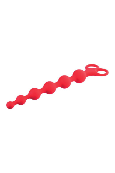 Красная анальная цепочка Ribbed Silicone Anal Beads - 26 см. Красная анальная цепочка Ribbed Silicone Anal Beads - 26 см.