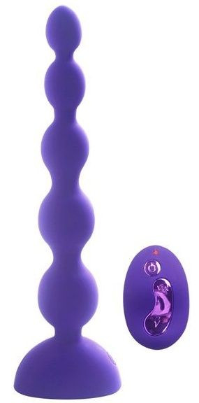 Фиолетовый анальный вибростимулятор Anal Beads L с пультом ДУ - 21,5 см. Фиолетовый анальный вибростимулятор Anal Beads L с пультом ДУ - 21,5 см.