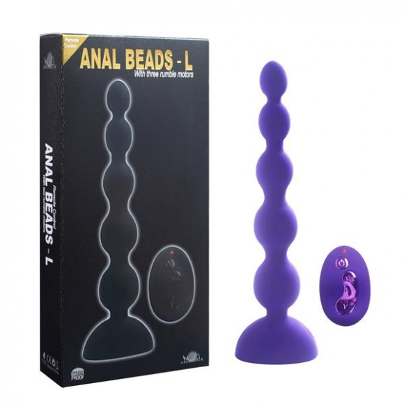 Фиолетовый анальный вибростимулятор Anal Beads L с пультом ДУ - 21,5 см. Фиолетовый анальный вибростимулятор Anal Beads L с пультом ДУ - 21,5 см.