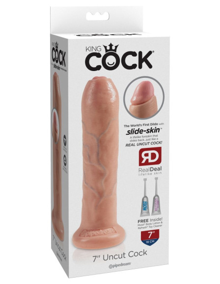 Телесный необрезанный фаллоимитатор на присоске 7 Uncut Cock - 19,1 см. Телесный необрезанный фаллоимитатор на присоске 7 Uncut Cock - 19,1 см.
