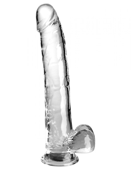 Прозрачный фаллоимитатор с мошонкой на присоске 11’’ Cock with Balls - 30,5 см. Прозрачный фаллоимитатор с мошонкой на присоске 11’’ Cock with Balls - 30,5 см.