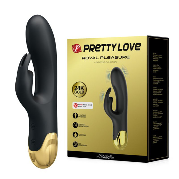 Чёрный вибратор-кролик Royal Pleasure - 19,2 см. Чёрный вибратор-кролик Royal Pleasure - 19,2 см.