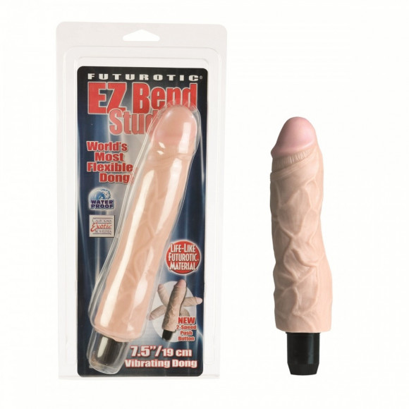 Реалистичный телесный вибратор Ez Bend Stud - 20 см. Реалистичный телесный вибратор Ez Bend Stud - 20 см.