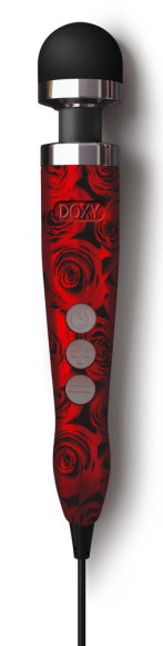 Красно-черный жезловый вибратор Doxy Die Cast 3 с розами Красно-черный жезловый вибратор Doxy Die Cast 3 с розами