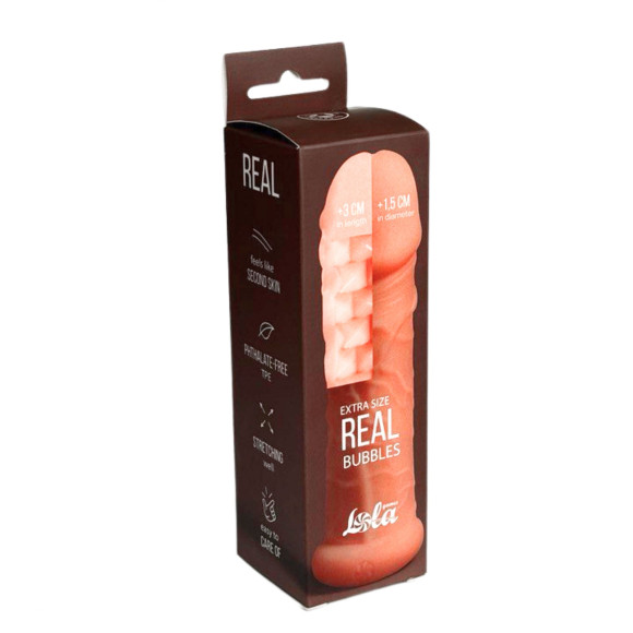 Телесный фаллоудлинитель Extra Size Bubbles - 15,5 см. Телесный фаллоудлинитель Extra Size Bubbles - 15,5 см.