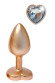 Золотистая анальная пробка с прозрачным кристаллом-сердцем Pearl Gold Plug Small Золотистая анальная пробка с прозрачным кристаллом-сердцем Pearl Gold Plug Small