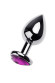 Серебристая анальная втулка с фиолетовым стразом-сердцем - 9,5 см. Серебристая анальная втулка с фиолетовым стразом-сердцем - 9,5 см.