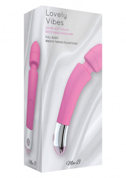 Розовый вибромассажер Soft Touch Body Wand - 20 см.