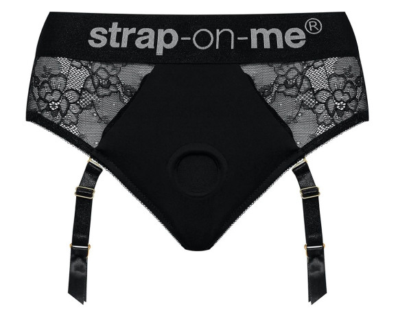 Черные трусики для насадок Diva Lingerie Harness - size M Черные трусики для насадок Diva Lingerie Harness - size M