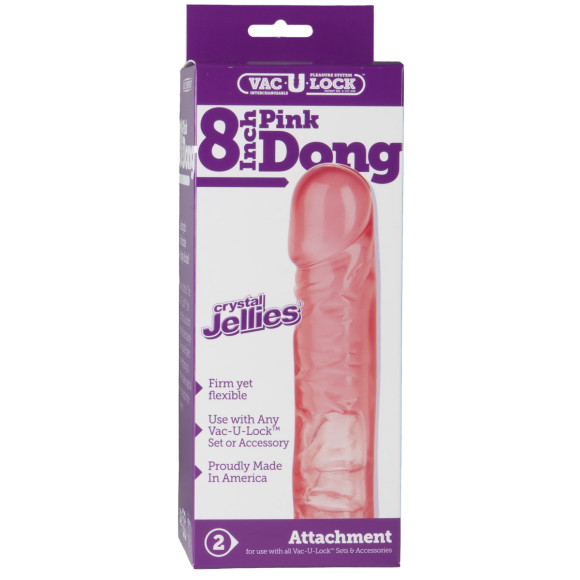 Розовая фаллическая насадка Vac-U-Lock 8 Crystal Jellies Dong - 20,3 см. Розовая фаллическая насадка Vac-U-Lock 8 Crystal Jellies Dong - 20,3 см.