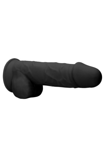 Черный фаллоимитатор Realistic Cock With Scrotum - 21,5 см. Черный фаллоимитатор Realistic Cock With Scrotum - 21,5 см.