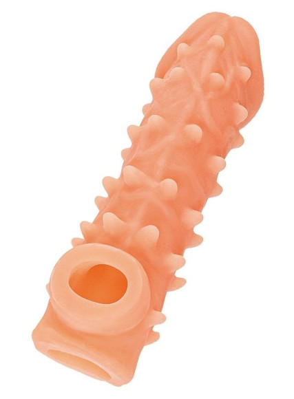 Телесная закрытая насадка с пупырышками Cock Sleeve 005 Size L - 17,6 см. Телесная закрытая насадка с пупырышками Cock Sleeve 005 Size L - 17,6 см.