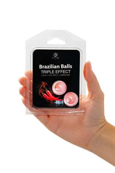 Набор из 2 шариков с массажным маслом Brazilian Balls с тройным эффектом Набор из 2 шариков с массажным маслом Brazilian Balls с тройным эффектом