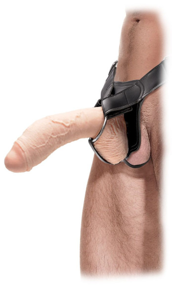 Большой полый страпон телесного цвета Extreme Hollow Strap-On - 25,5 см. Большой полый страпон телесного цвета Extreme Hollow Strap-On - 25,5 см.