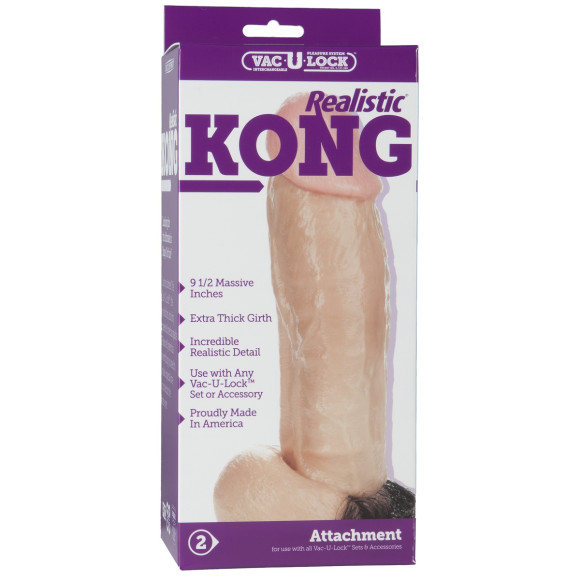 Крупная насадка Vac-U-Lock Realistic Kong - 23 см. Крупная насадка Vac-U-Lock Realistic Kong - 23 см.
