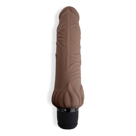 Коричневый вибратор с клиторальным выступом 7 Realistic Vibrator - 21,5 см. Коричневый вибратор с клиторальным выступом 7 Realistic Vibrator - 21,5 см.