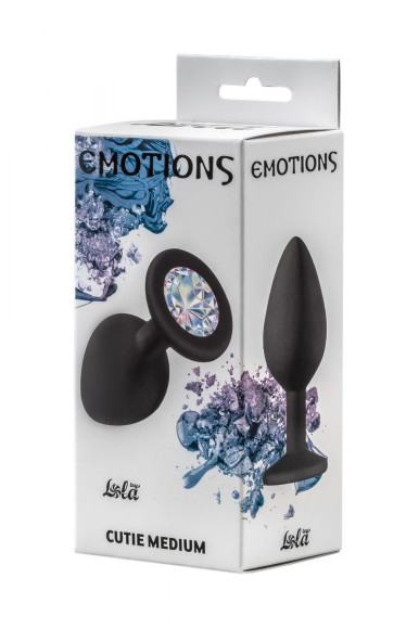 Чёрная анальная пробка Emotions Cutie Medium с прозрачным кристаллом - 8,5 см. Чёрная анальная пробка Emotions Cutie Medium с прозрачным кристаллом - 8,5 см.