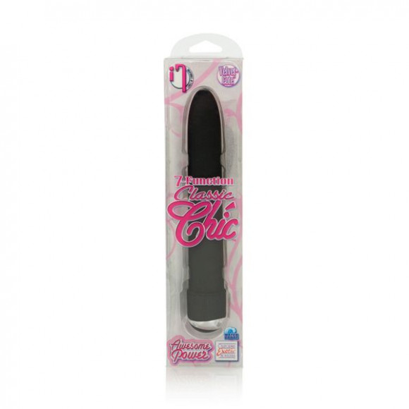 Чёрный классический вибратор Classic Chic - 18 см. Чёрный классический вибратор Classic Chic - 18 см.