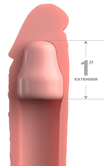 Телесная насадка-удлинитель 1 Inch Silicone X-tension - 17,8 см. Телесная насадка-удлинитель 1 Inch Silicone X-tension - 17,8 см.