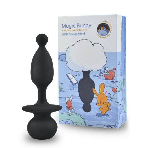 Черная анальная пробка с белым хвостиком Magic Bunny Черная анальная пробка с белым хвостиком Magic Bunny