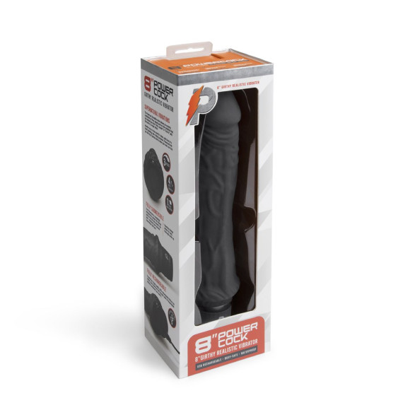 Черный вибратор-реалистик 8 Girthy Realistic Vibrator - 24,5 см. Черный вибратор-реалистик 8 Girthy Realistic Vibrator - 24,5 см.