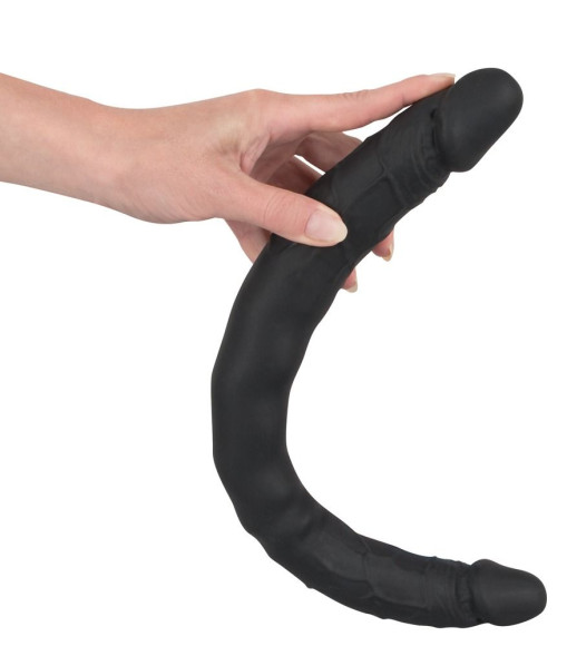 Чёрный двусторонний фаллоимитатор Double Dong Black - 40 см. Чёрный двусторонний фаллоимитатор Double Dong Black - 40 см.
