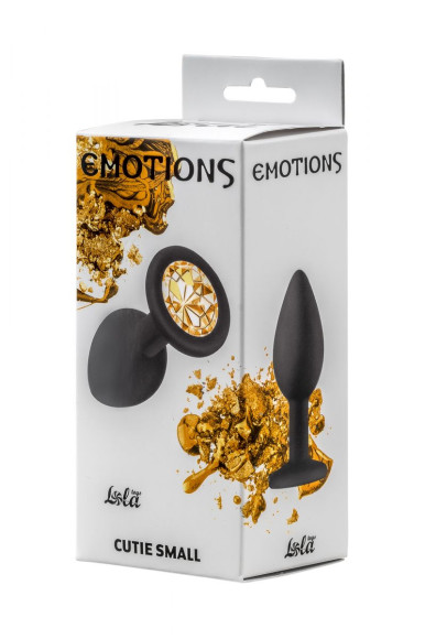 Чёрная анальная пробка Emotions Cutie Small с жёлтым кристаллом - 7,5 см. Чёрная анальная пробка Emotions Cutie Small с жёлтым кристаллом - 7,5 см.