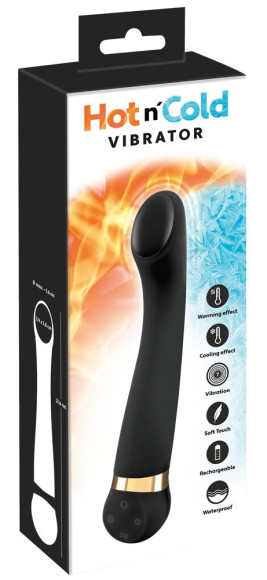 Черный вибромассажер с температурными режимами Hot n Cold - 21,6 см. Черный вибромассажер с температурными режимами Hot n Cold - 21,6 см.