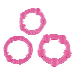 Набор из 3 розовых эрекционных колец KIT 3 COCK RING BE ON THE BALL Набор из 3 розовых эрекционных колец KIT 3 COCK RING BE ON THE BALL