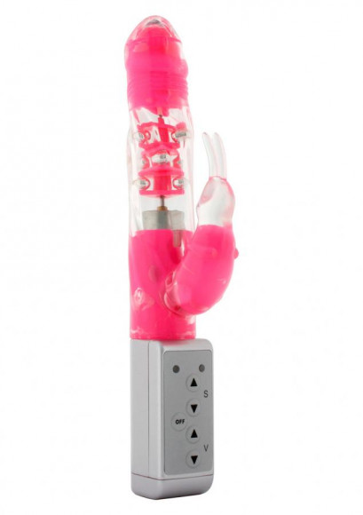 Розовый Hi-tech вибратор Funky Rabbit Pink - 22 см. Розовый Hi-tech вибратор Funky Rabbit Pink - 22 см.