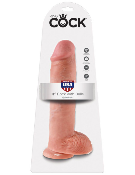Реалистичный фаллоимитатор на присоске 11 Cock with Balls - 28 см. Реалистичный фаллоимитатор на присоске 11 Cock with Balls - 28 см.