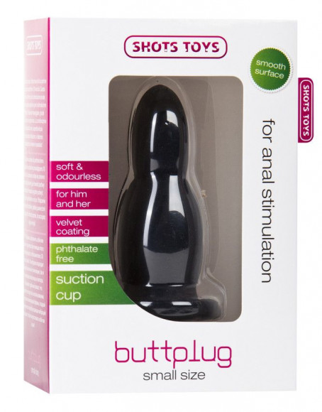 Чёрная анальная пробка Buttplug Small - 9,4 см.