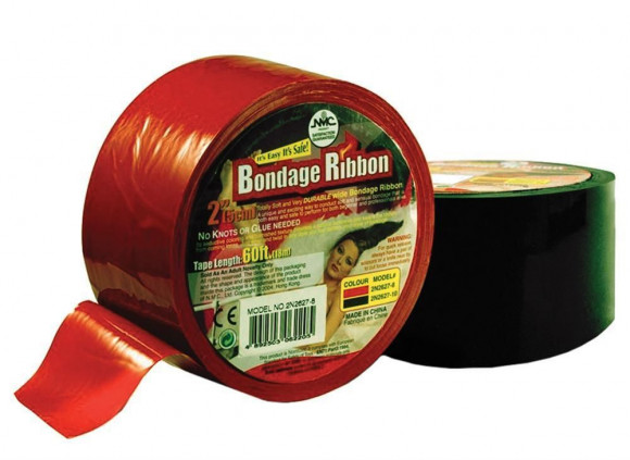 Красная липкая лента для фиксации BONDAGE RIBBON - 18 м. Красная липкая лента для фиксации BONDAGE RIBBON - 18 м.