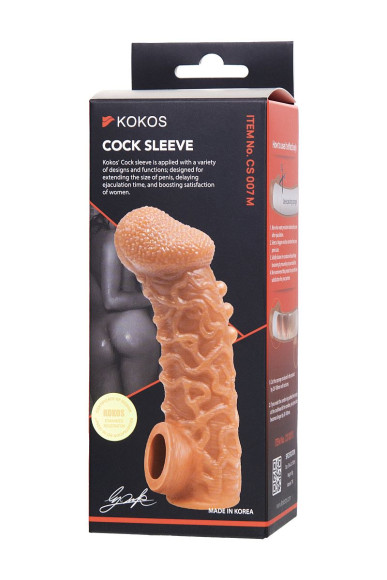 Телесная закрытая насадка с шершавой головкой Cock Sleeve 007 Size M - 15,6 см. Телесная закрытая насадка с шершавой головкой Cock Sleeve 007 Size M - 15,6 см.