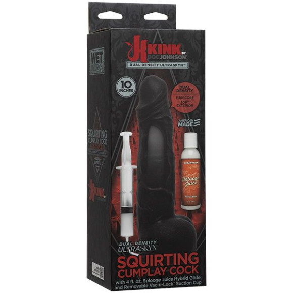 Черный фаллоимитатор с имитацией эякуляции Wet Works 10 Dual Density ULTRASKYN Squirting Cumplay Cock - 26,7 см. Черный фаллоимитатор с имитацией эякуляции Wet Works 10 Dual Density ULTRASKYN Squirting Cumplay Cock - 26,7 см.