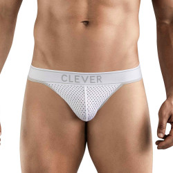 Белые перфорированные трусы-тонги Clever Ambar Thong Белые перфорированные трусы-тонги Clever Ambar Thong
